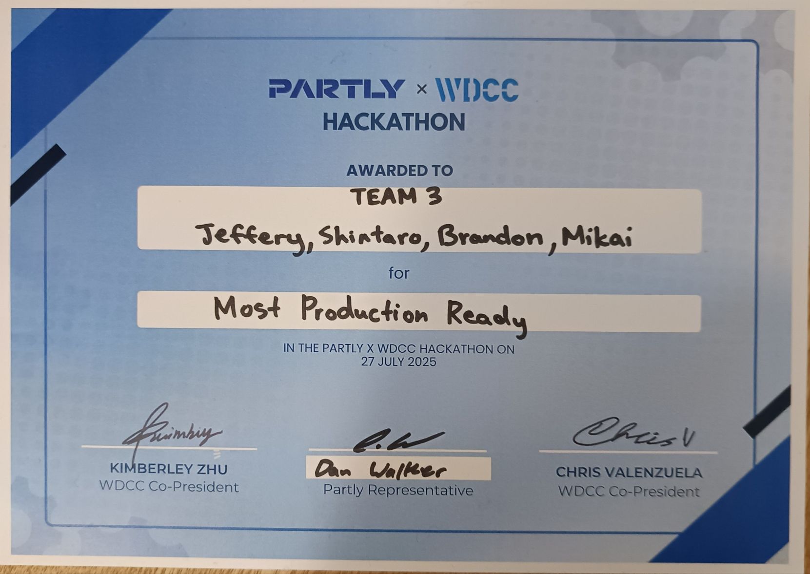 Partly x WDCC certificate