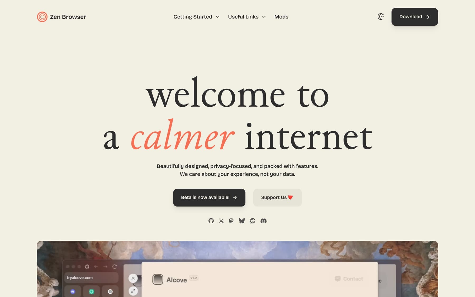 Zen Browser — website